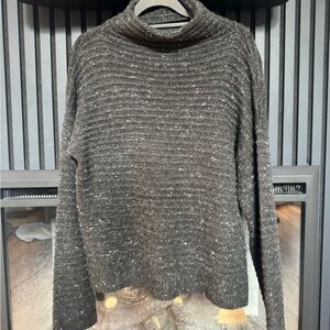 Madewell Charcoal Ribbed Turtleneck Sweater